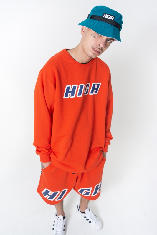 Moletom Crewneck High Bold Laranja